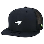 Boné Aba Reta New Era 9Fifty Trucker Mclaren F1 - Snapback - Adulto PRETO/BRANCO