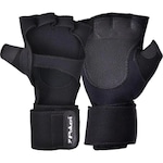 Luvas para Academia Poker Neoprene com Munhequeira - Adulto PRETO