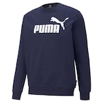 Blusão de Moletom Puma Ess Big Logo - Masculino AZUL ESC/BRANCO