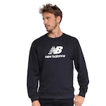 Blusão de Moletom New Balance Essentials Basic - Masculino PRETO/BRANCO