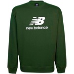 Blusão de Moletom New Balance Essentials Basic - Masculino VERDE/BRANCO