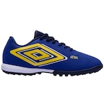 Chuteira Society Umbro Astro Club - Adulto Azul Esc/Amarelo