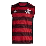 Camiseta Regata do Flamengo adidas 22/23 Torcedor - Masculina PRETO/VERMELHO