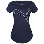 Camiseta Puma Performance Heather Cat - Feminina AZUL ESCURO