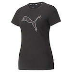 Camiseta Puma Power Graphic Stardust - Feminina PRETO/BRANCO