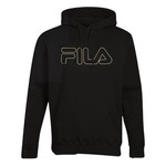 Blusão de Moletom Fila com Capuz Letter Outline Winter F11L238 - Masculina PRETO