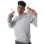 Blusão de Moletom Fila com Capuz Letter Outline Winter F11L238 - Masculino CINZA CLA/BRANCO