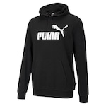 Blusão de Moletom Puma M com Capuz Essentials Big Logo - Masculino PRETO/BRANCO