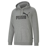 Blusão de Moletom Puma M com Capuz Essentials Big Logo - Masculino CINZA/PRETO