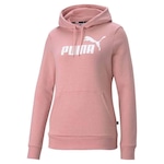 Blusão de Moletom Puma Ess Logo Hoodie Fl - Feminino ROSA CLA/BRANCO