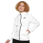 Jaqueta com Capuz Puma Corta Vento Ess Solid - Feminina BRANCO/PRETO