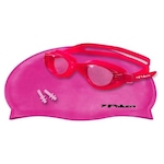 Kit de Natação Poker: Kit Oculos + Touca + Protetor de Ouvido - Adulto ROSA