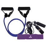 Kit Fitness Acte Sports: Corda + Extensor + Faixa Elástica Bt Addicted Medio Kit-Btm Azul/Roxo