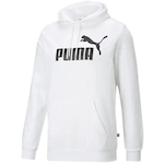 Blusão de Moletom Puma Ess Big Logo Hoodie Fl - Masculino BRANCO/PRETO