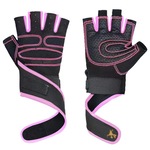 Luvas para Academia Gold Sports Air Pro com Munhequeira Gel Anti Derrapante ROSA