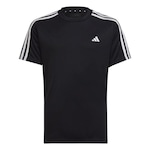 Camiseta adidas Ess 3-Stripes Regular Fit - Infantil PRETO/BRANCO