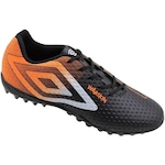 Chuteira Society Umbro Warskin- Adulto PRETO/LARANJA