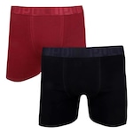 Kit Cuecas Boxer Lupo - 2 Peças - Masculino Vinho/Preto