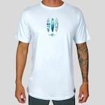 Camiseta WSS Brasil Floral Surf Prime - Masculina BRANCO