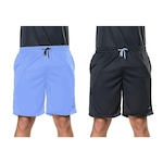 Kit Bermudas Elite Comfort - Masculina - 2 Unidades AZUL/PRETO