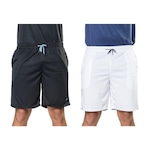 Kit Bermudas Elite Comfort - Masculina - 2 Unidades BRANCO/PRETO