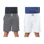 Bermuda Elite Comfort - 2 Unidades - Masculina BRANCO/CINZA