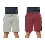 Kit Bermudas Elite Comfort - Masculina - 2 Unidades VERMELHO/CINZA