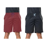 Kit Bermudas Elite Comfort - Masculina - 2 Unidades Vermelho/Preto