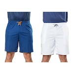 Bermuda Elite Comfort - 2 Unidades - Masculina BRANCO/AZUL