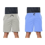 Kit Bermudas Elite Comfort - Masculina - 2 Unidades CINZA CLA/AZUL