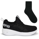 Tênis Skechers Go Run Fast Valor + 1 Par de Meias Color Sports - Masculino PRETO/BRANCO