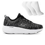 Tênis Skechers Go Run Elevate + 3 Pares de Meias - Feminino PRETO/CINZA