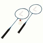 Kit de Badminton Leader 2 Raquete com 1 Peteca AZUL