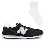 Tênis New Balance - Masculino 373V2 Casual + Meia Color Sports - Masculino PRETO/PRATA