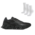 Tênis Reebok Running Zig Dynamica 4 - Masculino + 3 Pares de Meias PRETO