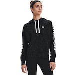 Blusão de Moletom com Capuz Under Armour Rivel Fleece Colorblock Hoodie - Feminino PRETO