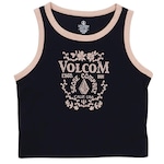 Camiseta Regata Volcom To The Bank Cropped - Feminina PRETO/ROSA CLA