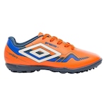 Chuteira Society Umbro Prisma+ Jr - Infantil LARANJA/AZUL