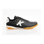 Chuteira Futsal Kelme Flamenco Couro Fs - Adulto PRETO/BRANCO/CINZA