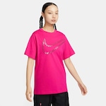 Camiseta Nike Sportswear Shine - Feminina PRETO/VERMELHO