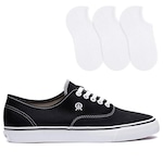 Tênis Rainha Mont Car IV + 3 Pares de Meia Color Sports - Unissex PRETO/BRANCO