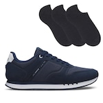 Tênis Olympikus Noventa - Adulto + Meia Color Sports Pt - 3 Pares AZUL ESC/BRANCO