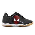 Chuteira Futsal Dray Marvel Original com Cadarço Infantil PRETO/MARROM