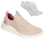 Kit Tênis Skechers Ultra Flex 2.0 - Feminino + Par de Meia ROSA