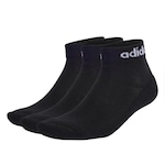 Meia adidas Logo Linear Ankle - 3 Pares - Unissex PRETO