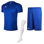 Camiseta Penalty X + Calção + Meião Penalty Matís Viii - Infantil BRANCO/AZUL