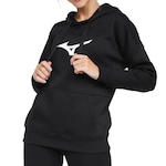 Blusão com Capuz Mizuno Canguru Big Logo - Feminino PRETO