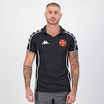 Camisa Polo Kappa Vasco Supporter 2023 - Masculina PRETO