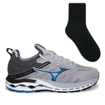 Tênis Mizuno Masculino Wave Legend 2 Corrida + Meia Color Sports Masculino CINZA/AZUL ESC