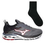 Tênis Mizuno Masculino Wave Legend 2 Corrida + Meia Color Sports Masculino CINZA/VERMELHO